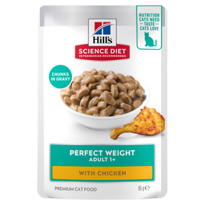 Hill's Science Diet Adult Perfect Weight with Chicken Cat Food pouches 12x85g