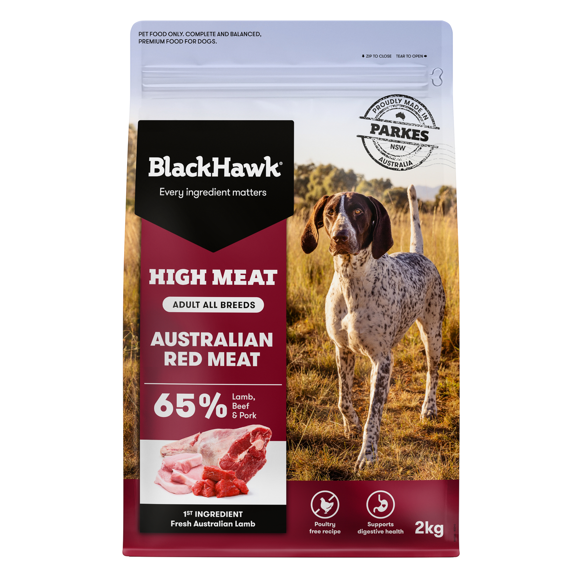 Black Hawk High Meat Red Meat Dry Dog Food 10kg