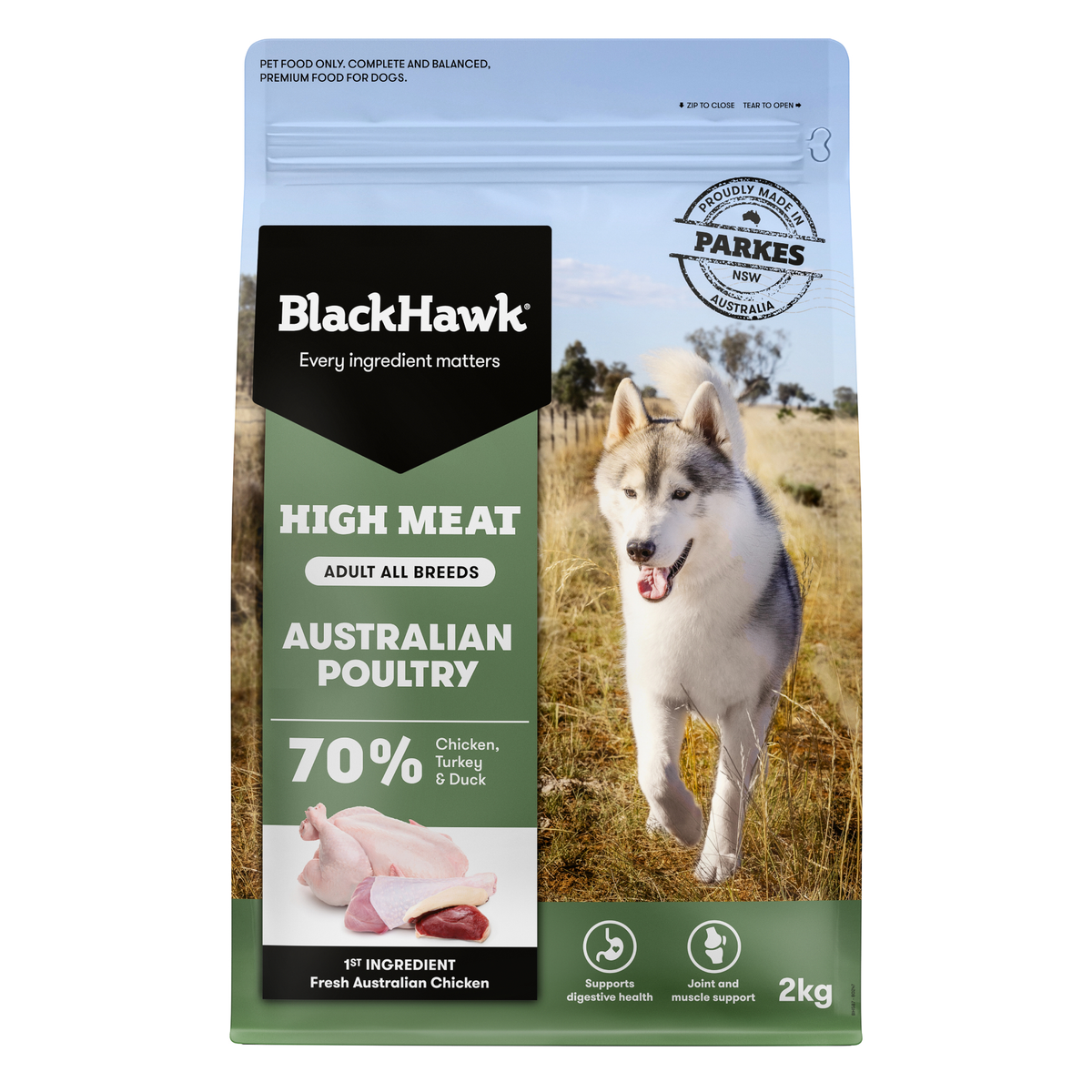 Black Hawk High Meat Poultry Dry Dog Food 10kg