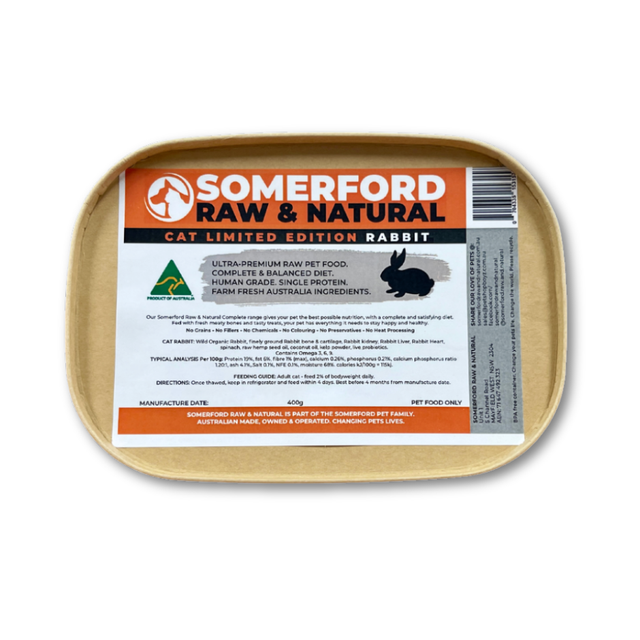 Somerford Raw Rabbit Cat & Kitten Food 400g
