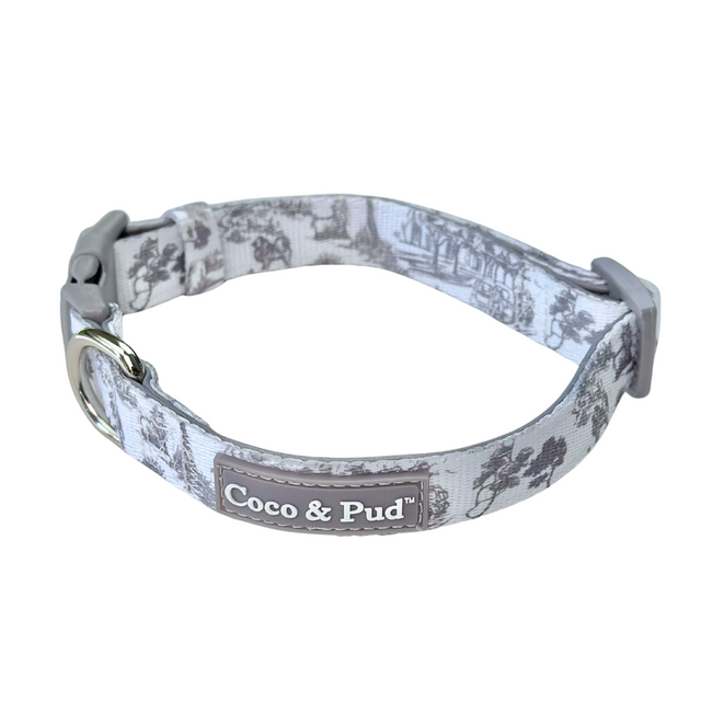 Coco & Pud Toile de Chien Grey Dog Collar