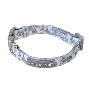 Coco & Pud Toile de Chien Grey Dog Collar