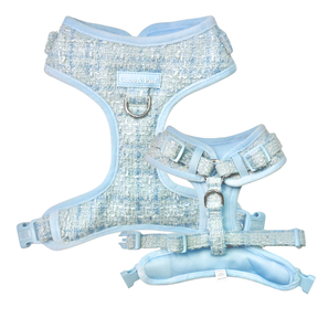 Coco & Pud Boucle de Luxe Adjustable Dog Harness - Whisper Blue