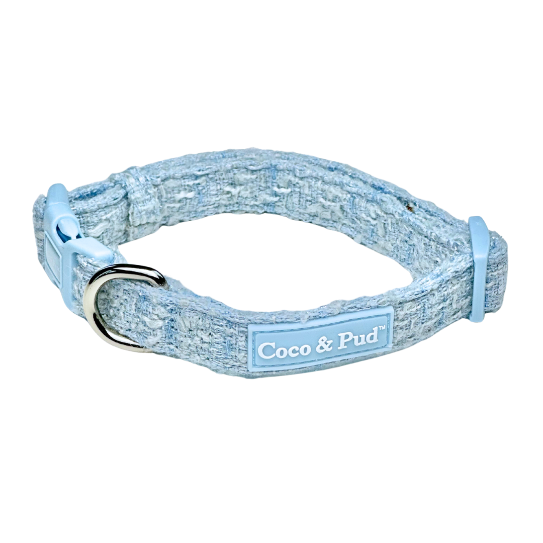 Coco & Pud Boucle de Luxe Dog Collar - Whisper Blue