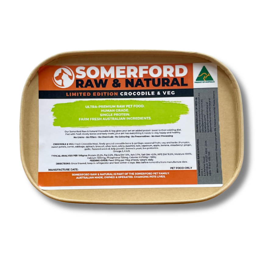 Somerford Raw Crocodile & Veg Adult Dog Food 900g