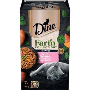 Dine Farm Collection Salmon, Sweet Potato & Spinach Wet Cat Food 7 x 85g