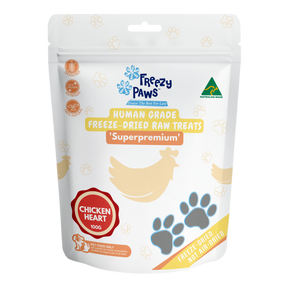 Freezy Paws Freeze Dried Chicken Hearts Pet Treats 100g