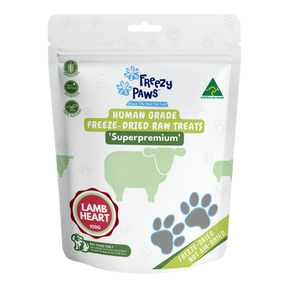 Freezy Paws Freeze Dried Lamb Hearts Pet Treats 100g