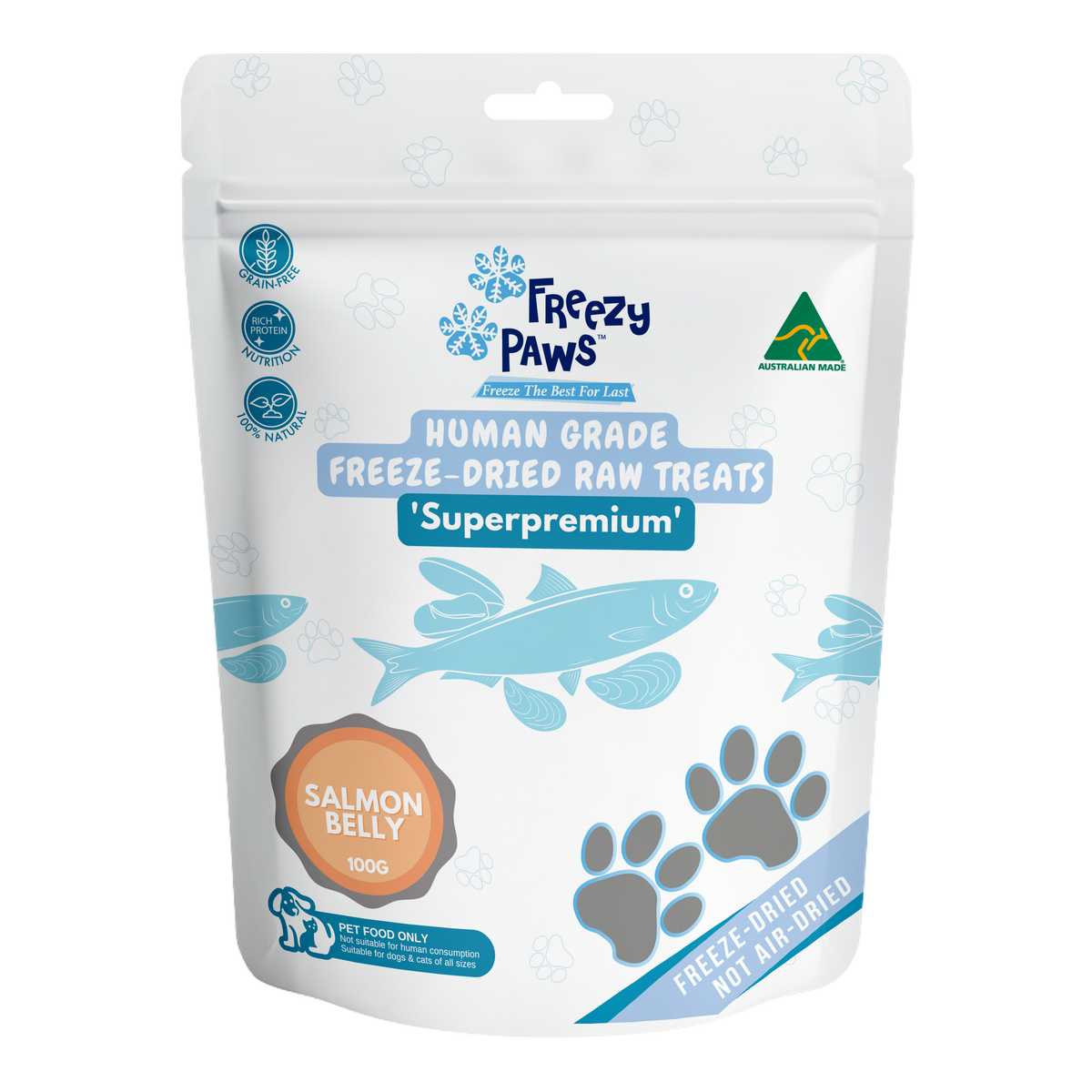 Freezy Paws Freeze Dried Salmon Bellies Pet Treats 100g