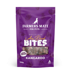 Farmers Mate Air Dried Kangaroo Bites Dog Treats 100g