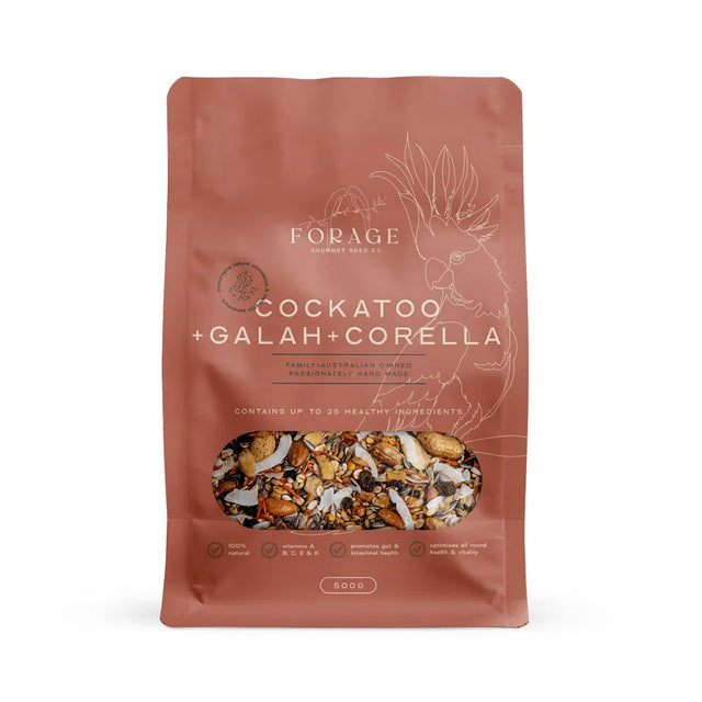 Forage Gourmet Galah, Corella & Cockatoo Bird Seed 500g