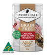 Ivory Coat Chicken with Beef & Lamb Wet Cat Food Pouches 12 x 85g