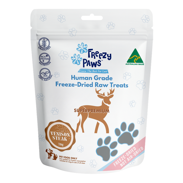 Freezy Paws Freeze Dried Venison Steak Pet Treats 70g