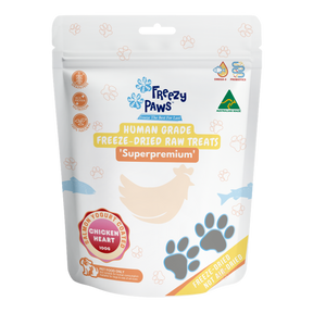 Freezy Paws Freeze-Dried Salmon Coated Chicken Heart Treats 100g