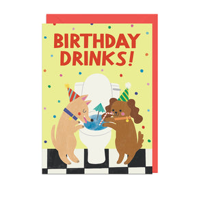 Jolly Awesome Birthday Drinks Dogs Card