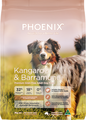 Phoenix Grain Free Kangaroo & Barramundi Adult Dry Dog Food 3kg