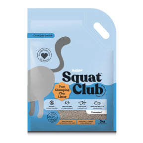 Squat Club Fast Clumping Clay Cat Litter Unscented 5kg