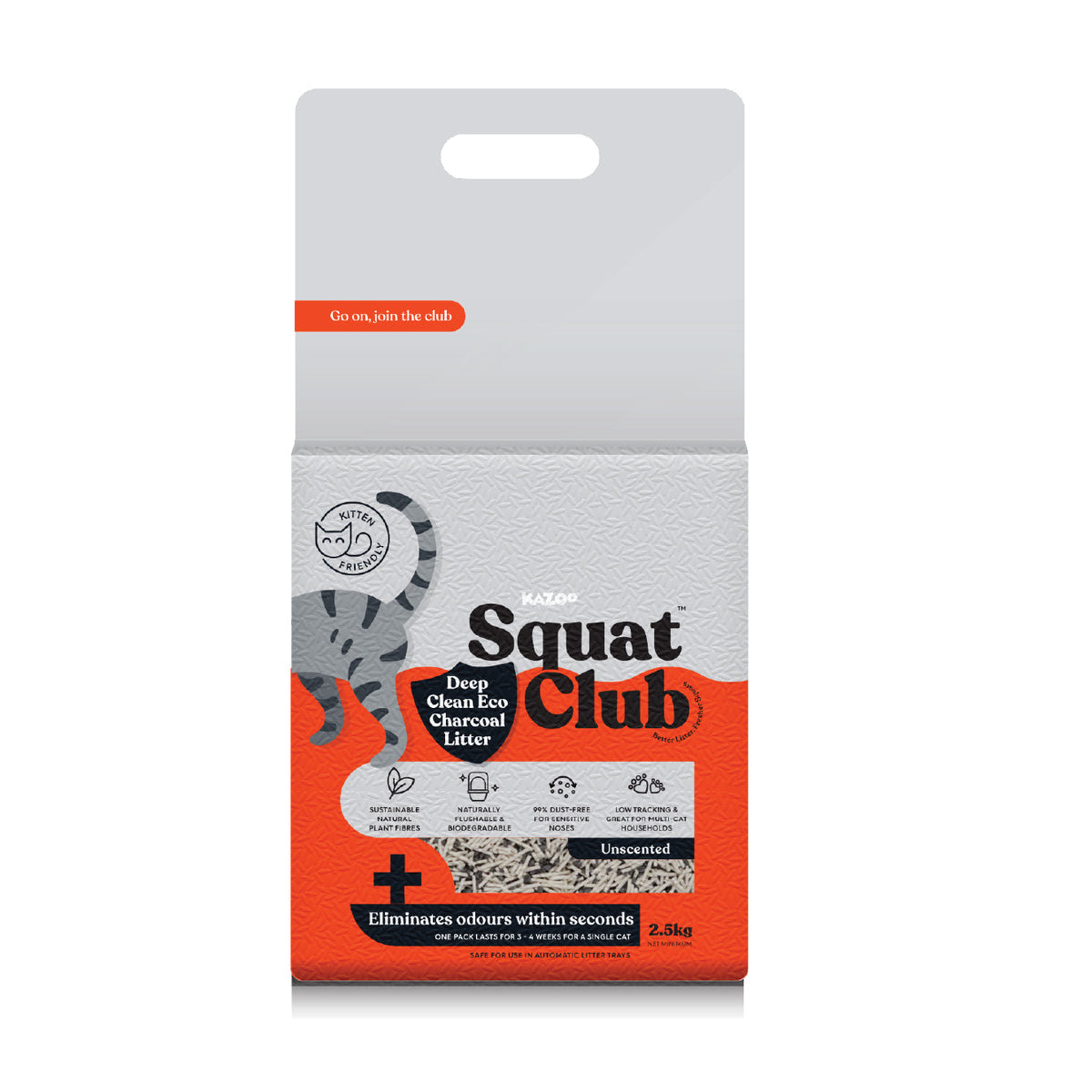 Squat Club Deep Clean Eco Charcoal Cat Litter 2.5kg