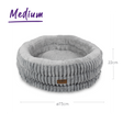 Kazoo Calming Nest Dog Bed Grey Medium