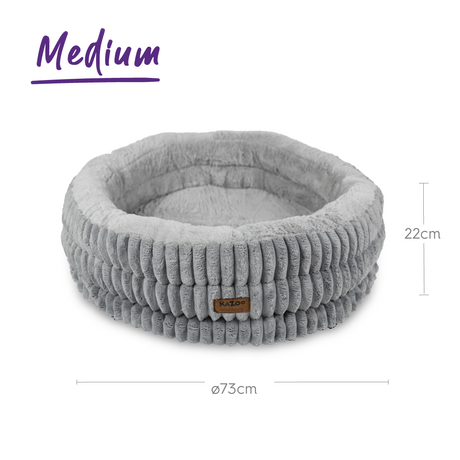 Kazoo Calming Nest Dog Bed Grey Medium