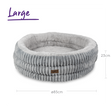 Kazoo Calming Nest Dog Bed Grey Large