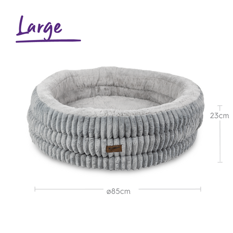Kazoo Calming Nest Dog Bed Grey Large