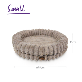 Kazoo Donut Snuggle Dog Bed Beige Small