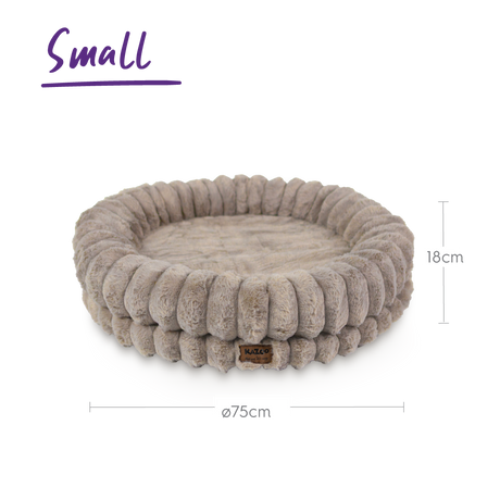 Kazoo Donut Snuggle Dog Bed Beige Small