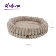 Kazoo Donut Snuggle Dog Bed Beige Medium