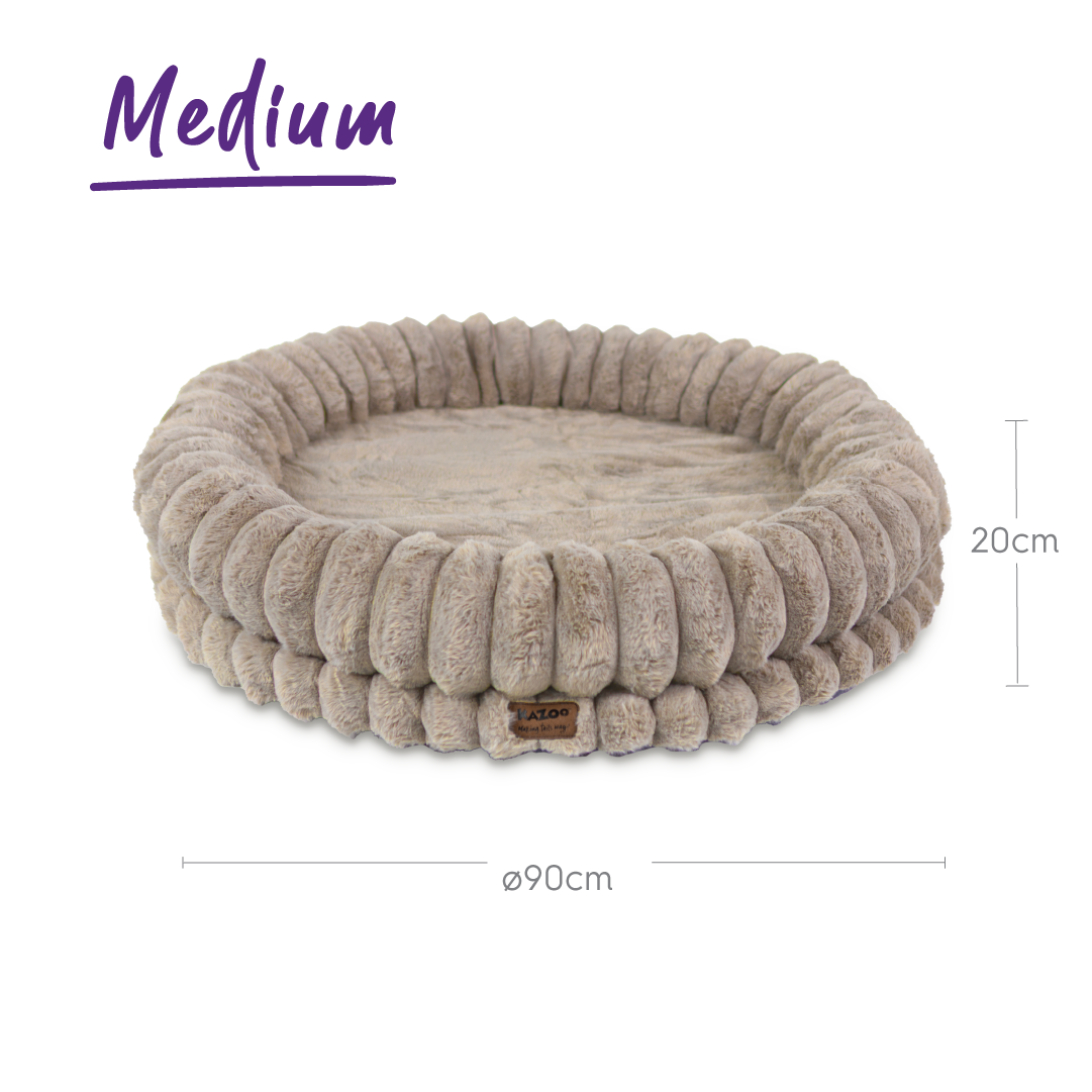 Kazoo Donut Snuggle Dog Bed Beige Medium