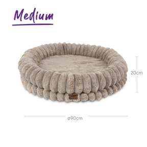 Kazoo Donut Snuggle Dog Bed Beige Medium