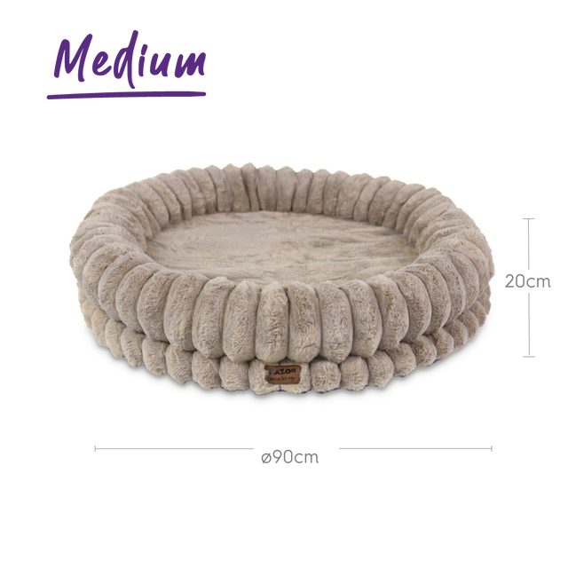 Kazoo Donut Snuggle Dog Bed Beige Medium