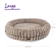 Kazoo Donut Snuggle Dog Bed Beige Large