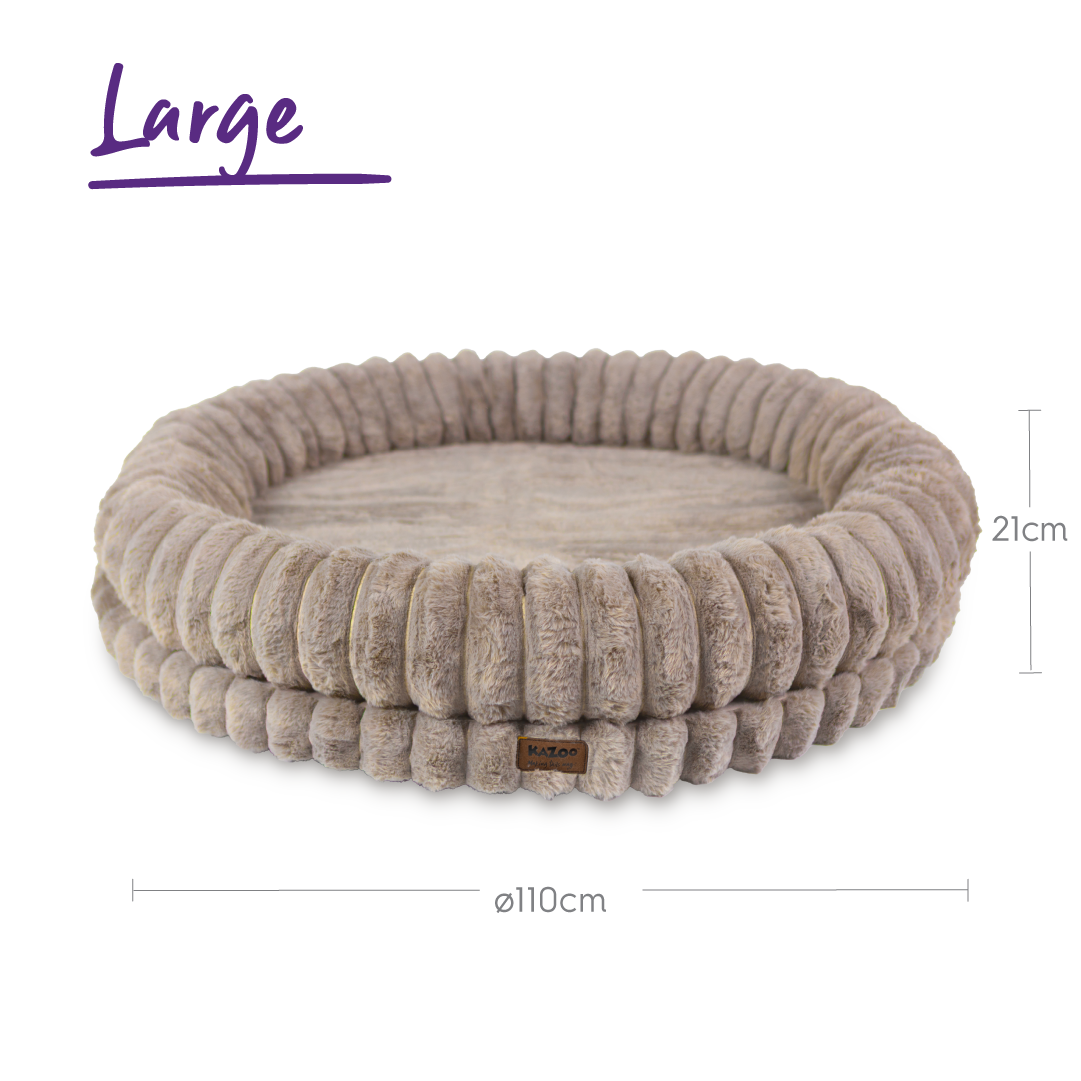 Kazoo Donut Snuggle Dog Bed Beige Large