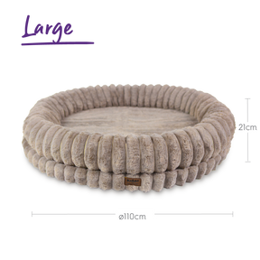 Kazoo Donut Snuggle Dog Bed Beige Large