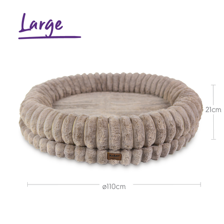 Kazoo Donut Snuggle Dog Bed Beige Large