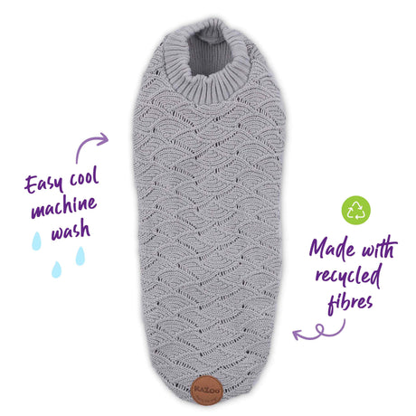 Kazoo Grey Wave Dog Jumper XS 33cm