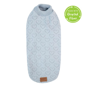 Kazoo Heart Knit Dog Jumper Blue 53cm