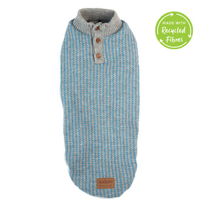 Kazoo Blue Button Up Knit Dog Jumper XS 33cm