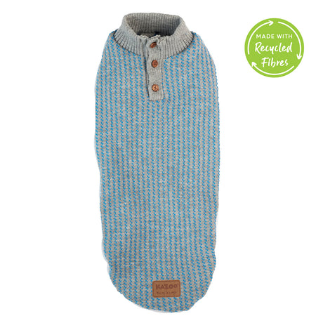 Kazoo Blue Button Up Knit Dog Jumper XS 33cm