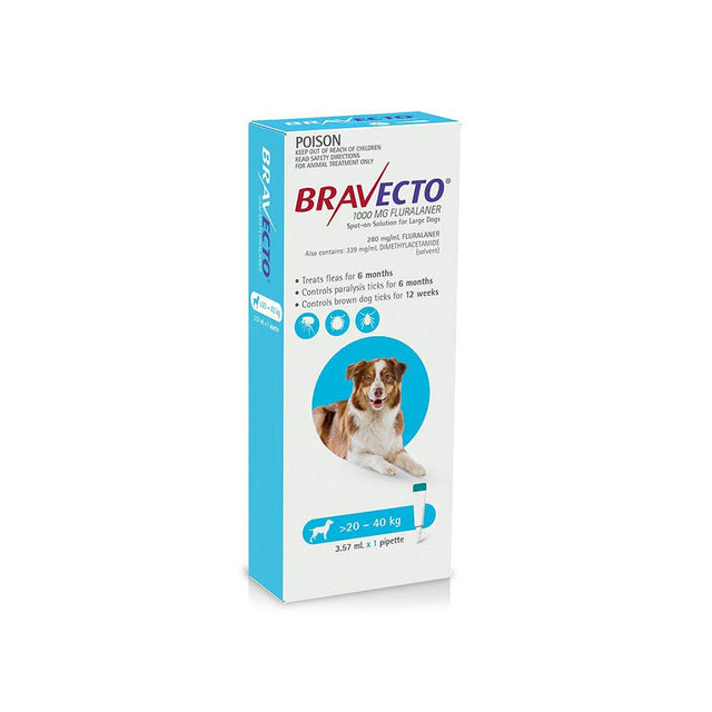 Bravecto Spot-On for Dogs 20-40kg Blue 1 Pack