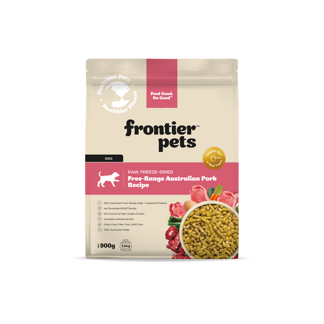 Frontier Pets Free-Range Pork Raw Freeze-Dried Adult Dog Food 900g