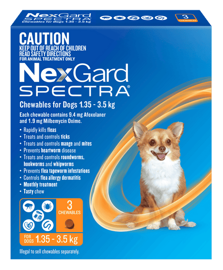 NexGard Spectra Chewables for Dogs 2-3.5kg 3 Pack