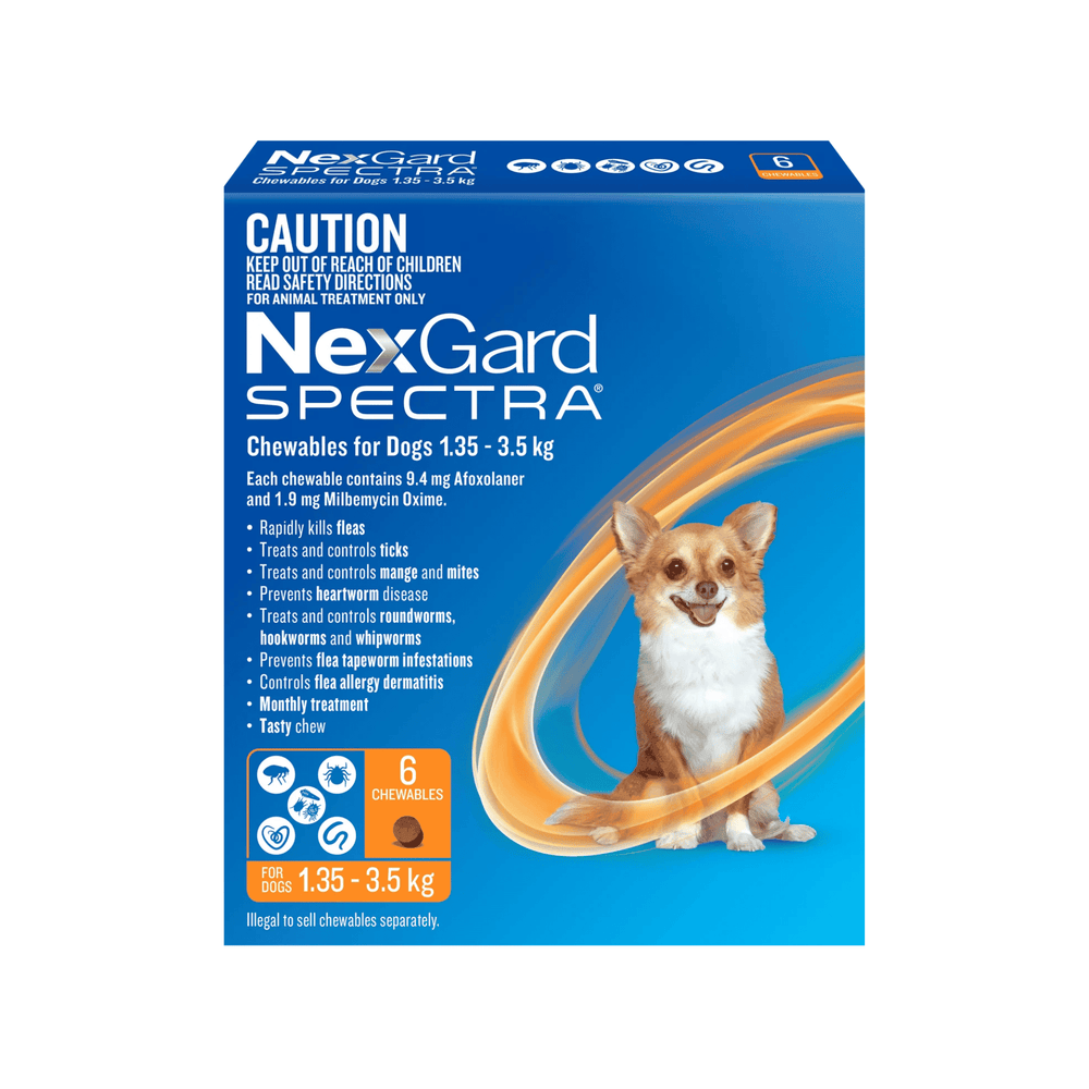 NexGard Spectra Chewables for Dogs 2-3.5kg 6 Pack