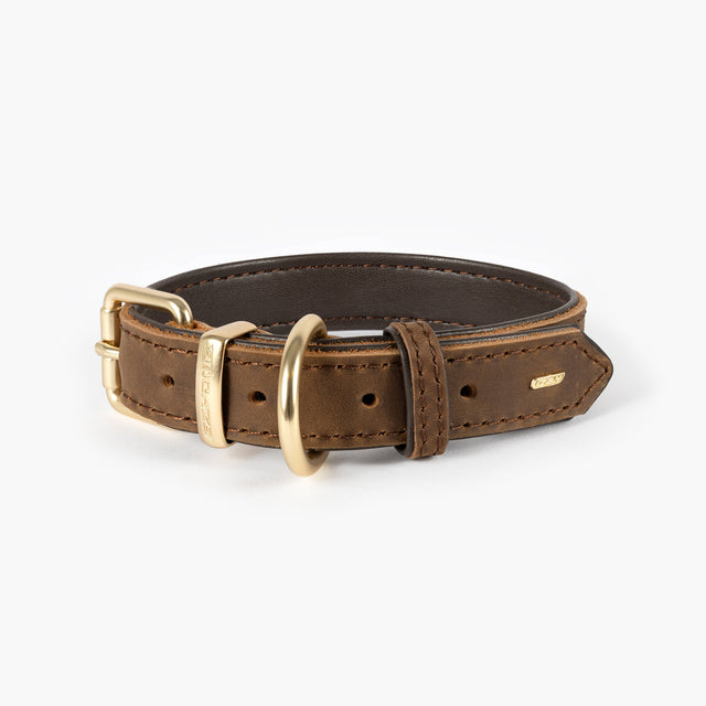 EZYDOG LEATHER COLLAR BROWN SML