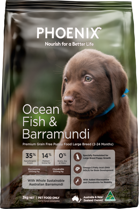 Phoenix Grain Free Ocean Fish & Barramundi Large Breed Puppy Dry Dog Food 3kg
