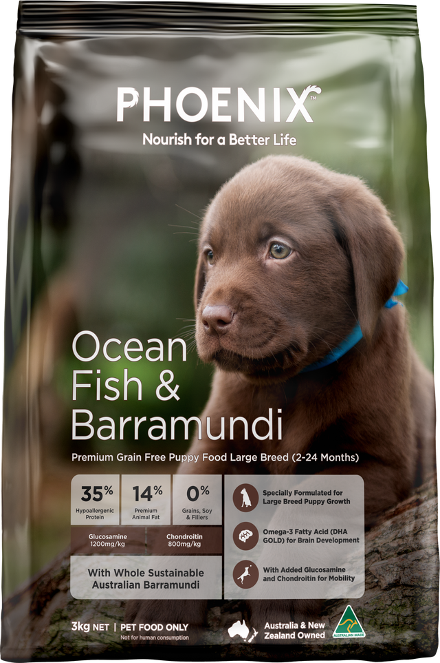 Phoenix Grain Free Ocean Fish & Barramundi Large Breed Puppy Dry Dog Food 3kg