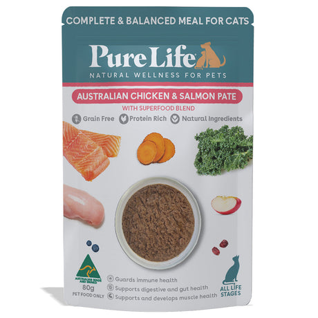 PureLife Chicken & Salmon Wet Cat Food 80g