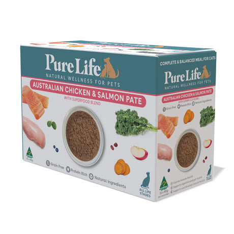 PureLife Chicken & Salmon Wet Cat Food 80g Box