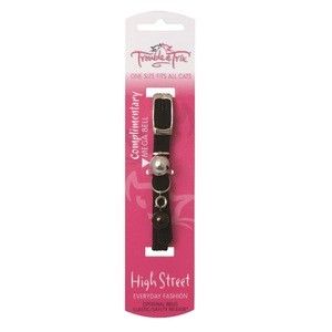 Trouble & Trix High Street Stretch Cat Collar Black